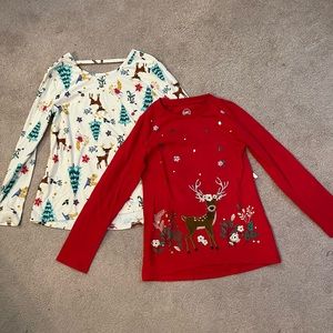 2 Wonder Nation Christmas Shirts girls 7/8